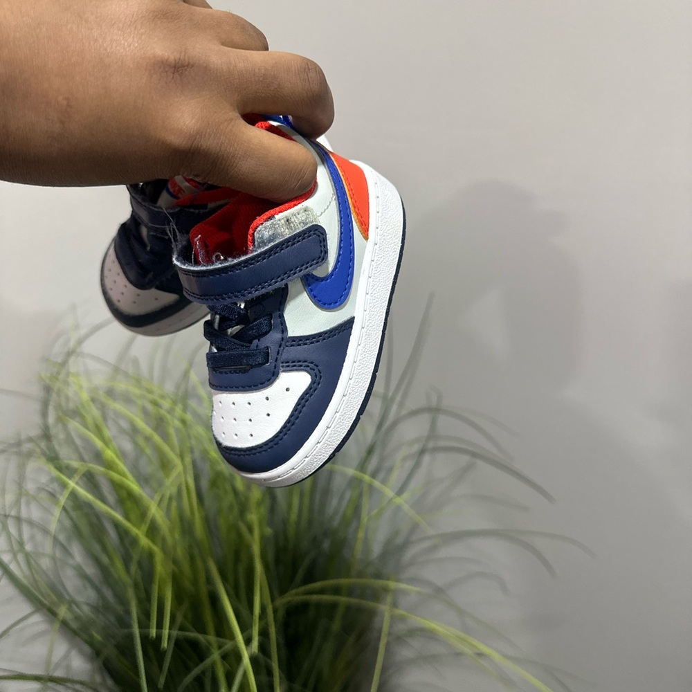 Nike Kids Navy, White, Blue & Red Velcro Sneakers